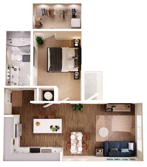The Crown of Queen City Apartments in Charlotte, North Carolina A7B Floor Plan